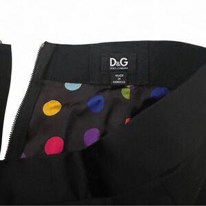 Dolce & Gabbana Black Dress with Multicolor Polka Dots